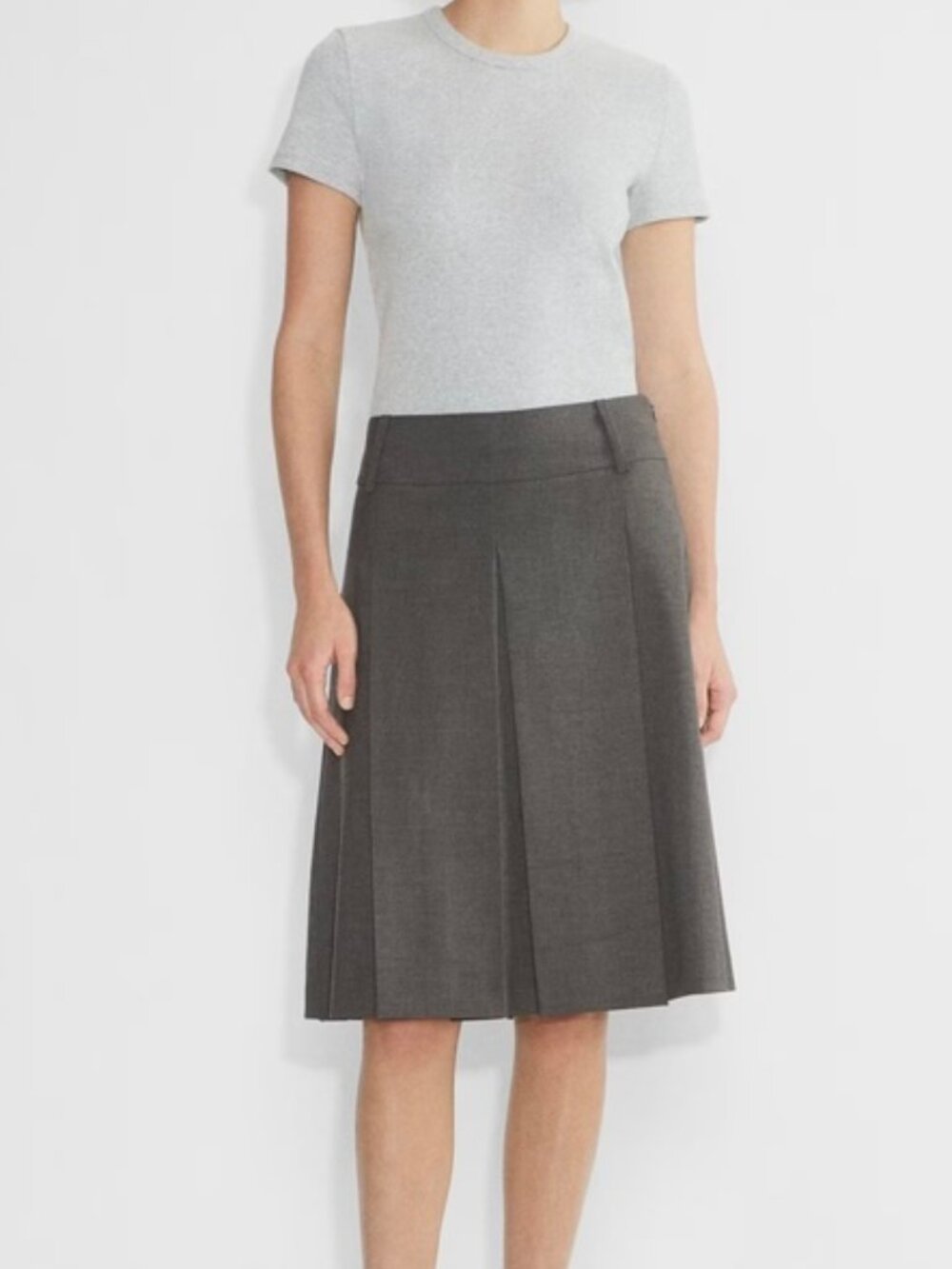 Pleated Midi Skirt dark heather grey from Sunday Best Artizia
